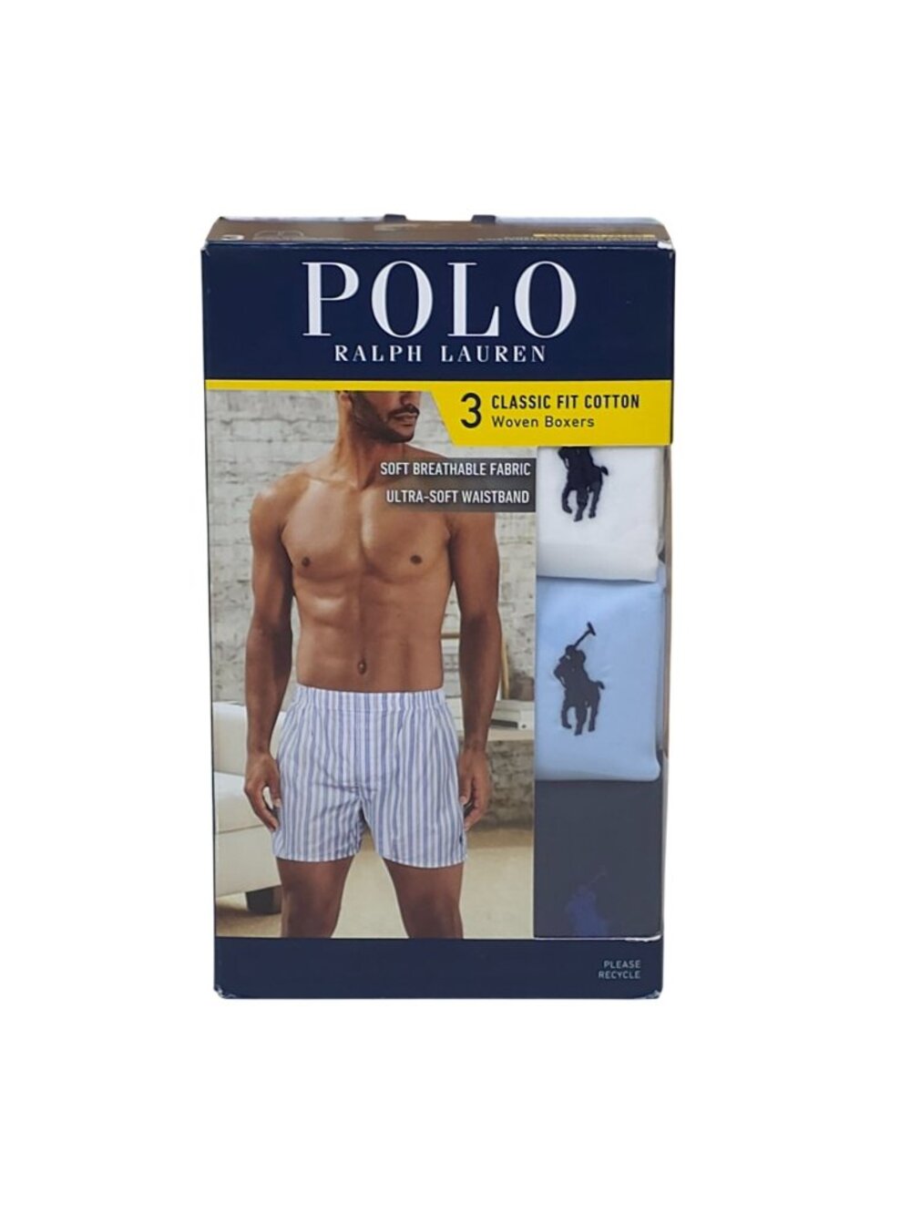 Polo Ralph Lauren 3-Pack Classic Fit Cotton Woven Boxers XL Soft Breathable